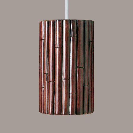 A19 LIGHTING Bamboo Pendant Cinnamon - White Cord & Canopy PN20301-CI-WCC-1LEDE26